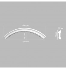 Радиус [1/4 круга] DECOMASTER 897901-120 (Rнар. 690 | Rвн. 600мм)